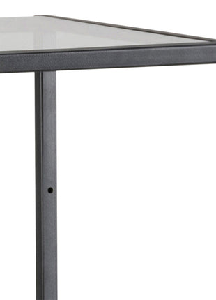 Seaford Narrow Black Metal Bookcase with 3 Glass Shelves