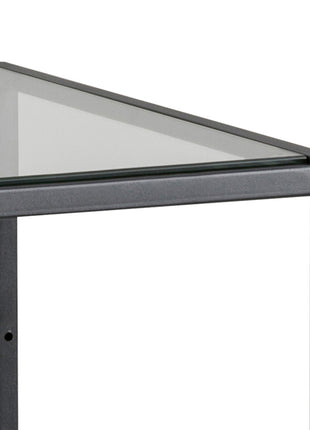 Seaford Narrow Black Metal Bookcase with 2 Glass Shelves