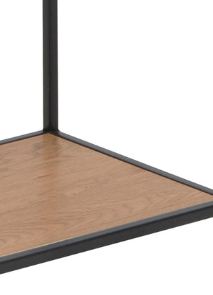 Seaford Tall Black Metal Bookcase with 5 Oak Shelves