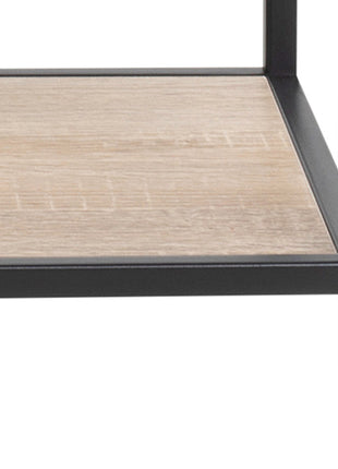 Seaford Wide Black Metal Bookcase with 4 Sonoma Oak Shelves