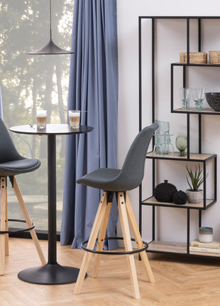 Seaford Tall Black Metal Bookcase with 5 Sonoma Oak Shelves