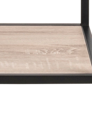Seaford Tall Black Metal Bookcase with 5 Sonoma Oak Shelves
