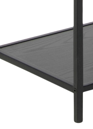 Seaford Tall Black Metal Bookcase with 5 Black Shelves