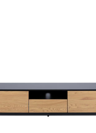 Seaford TV Unit 2 Doors 1 Drawer in Black & Oak