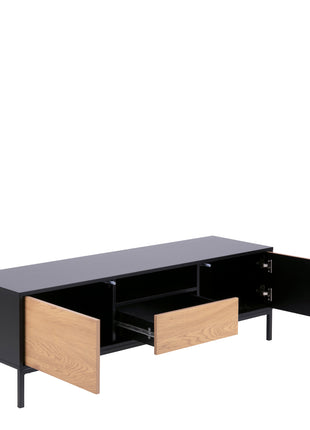 Seaford TV Unit 2 Doors 1 Drawer in Black & Oak
