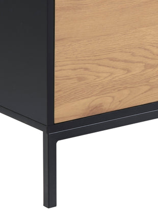 Seaford TV Unit 2 Doors 1 Drawer in Black & Oak