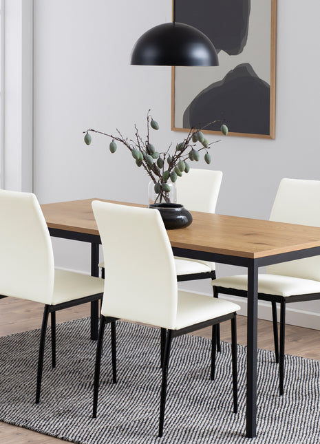 Seaford Dining Table in Black & Oak