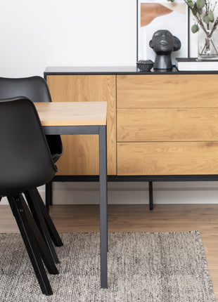 Seaford Dining Table in Black & Oak