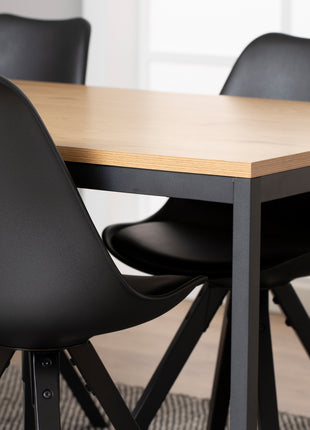 Seaford Dining Table in Black & Oak