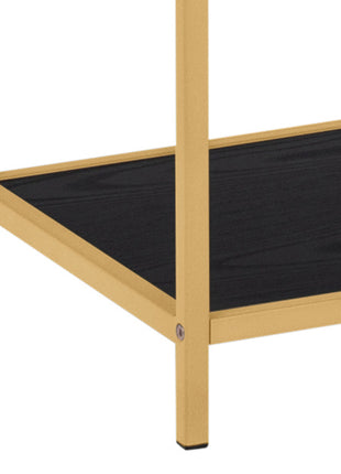 Seaford Tall Gold Metal Bookcase with 5 Black Shelves