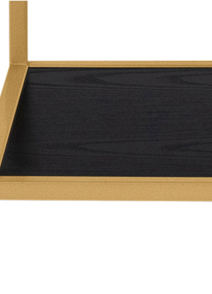 Seaford Tall Gold Metal Bookcase with 5 Black Shelves