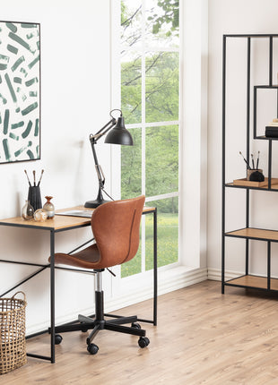 Seaford Office Desk in Black & Oak