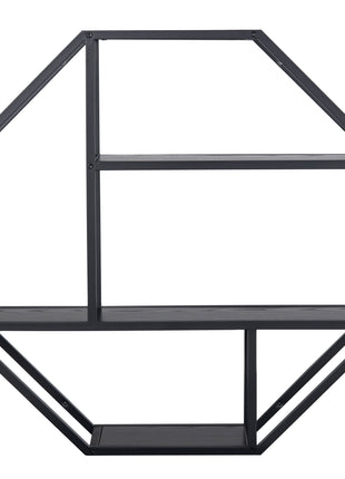 Seaford Octagonal Metal Wall Shelf in Black