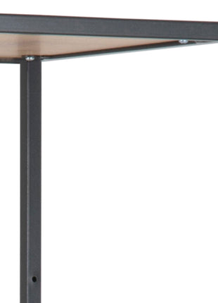 Seaford Tall Black Metal Bookcase with 5 Shelves in Oak