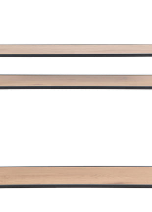 Seaford Console Table, 2 Shelves in Black and Oak