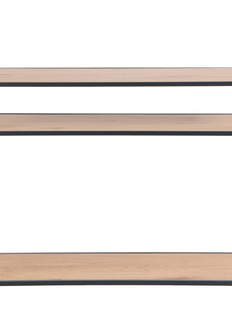 Seaford Console Table, 2 Shelves in Black and Oak