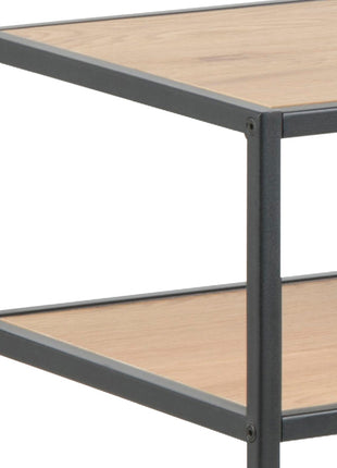 Seaford Console Table, 2 Shelves in Black and Oak