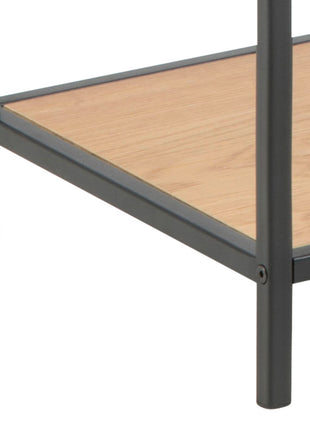 Seaford Console Table, 2 Shelves in Black and Oak