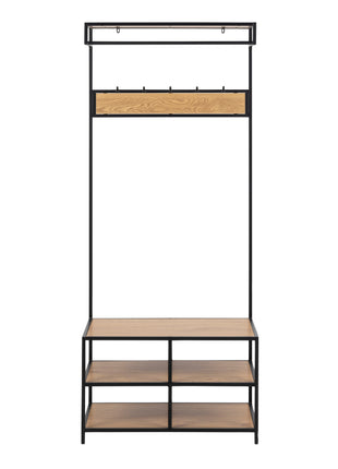 Seaford Clothes Rack with 3 Shelves in Black and Oak