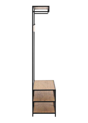 Seaford Clothes Rack with 3 Shelves in Black and Oak