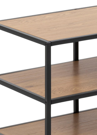 Seaford Clothes Rack with 3 Shelves in Black and Oak