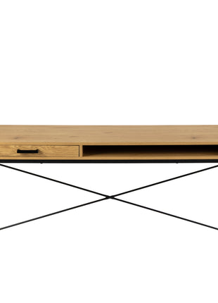 Seaford Office Desk with 1 Drawer in Black and Oak