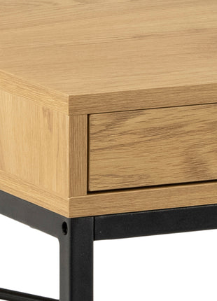 Seaford Office Desk with 1 Drawer in Black and Oak