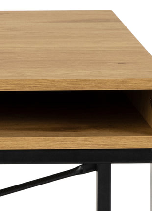 Seaford Office Desk with 1 Drawer in Black and Oak