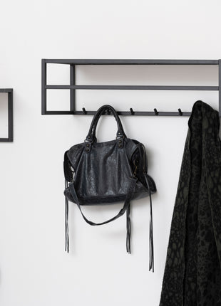 Seaford Coat Rack in Black And Oak