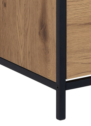 Seaford Shoe Cabinet in Black and Oak
