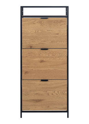 Seaford Shoe Cabinet in Black and Oak