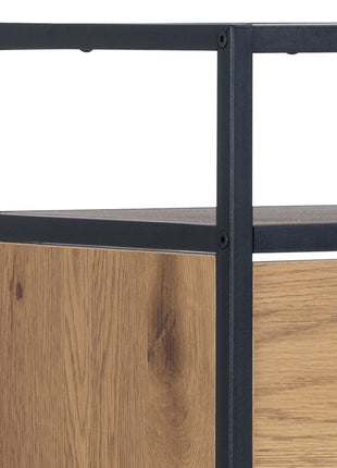 Seaford Shoe Cabinet in Black and Oak