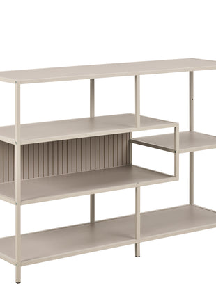 Seaford Wide Grey Steel Bookcase With 4 Grey Melamine Shelves