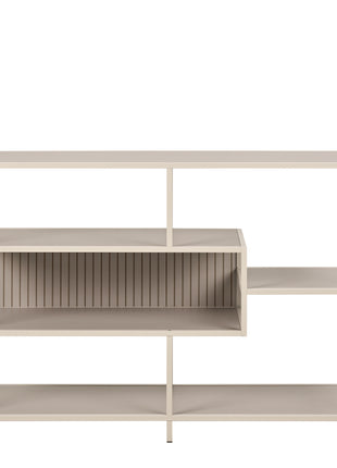 Seaford Wide Grey Steel Bookcase With 4 Grey Melamine Shelves