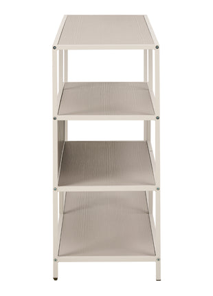 Seaford Wide Grey Steel Bookcase With 4 Grey Melamine Shelves