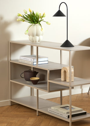 Seaford Wide Grey Steel Bookcase With 4 Grey Melamine Shelves