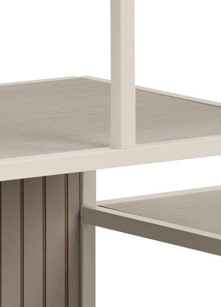 Seaford Wide Grey Steel Bookcase With 4 Grey Melamine Shelves