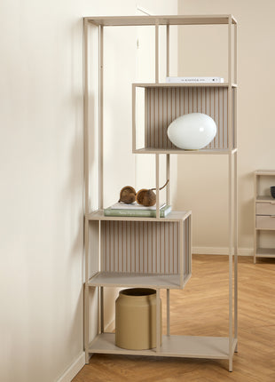Seaford Tall Grey Metal Bookcase with 5 Shelves