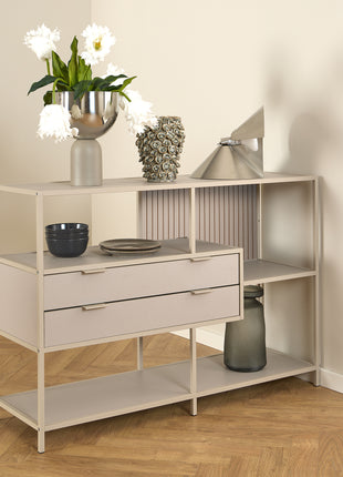 Seaford Grey Storage Unit with 2 Drawers and 3 Shelves