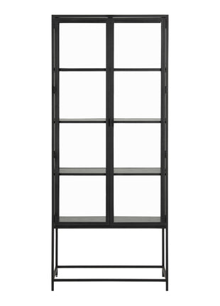Seaford Tall Black Metal 2 Door Display Cabinet