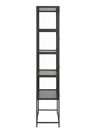 Seaford Tall Black Metal 2 Door Display Cabinet