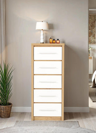 Seville 5 Drawer Narrow Chest