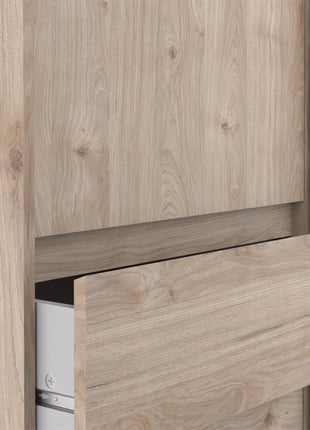 Naia Wardrobe with 1 Sliding Door 1 Door 3 Drawers in Jackson Hickory Oak