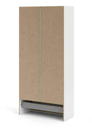 Space Wardrobe with 2 Doors + 1 Drawer in White 1750