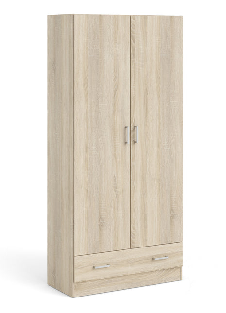 Space Wardrobe with 2 Doors + 1 Drawer in Oak 1750