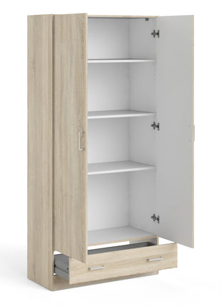Space Wardrobe with 2 Doors + 1 Drawer in Oak 1750