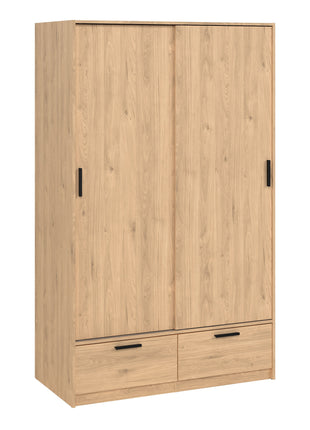 Line Wardrobe with 2 Doors 2 Drawers in Jackson Hickory Oak