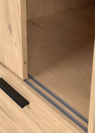 Line Wardrobe with 2 Doors 2 Drawers in Jackson Hickory Oak