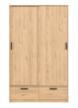 Line Wardrobe with 2 Doors 2 Drawers in Jackson Hickory Oak