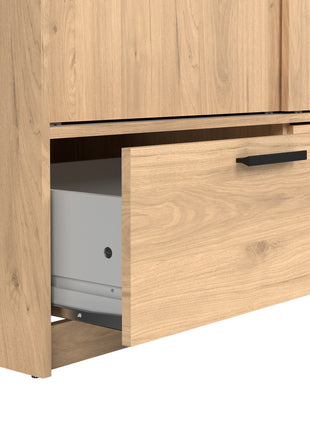 Line Wardrobe with 2 Doors 2 Drawers in Jackson Hickory Oak